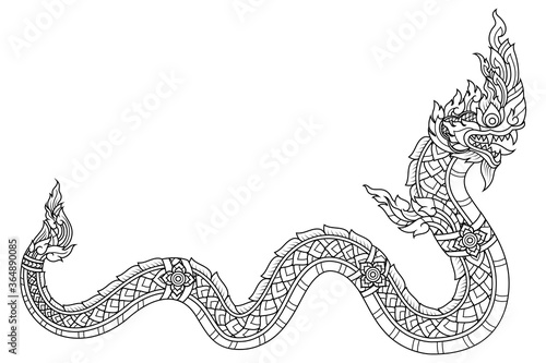 Serpent or Naga legendary animal of Thailand photo