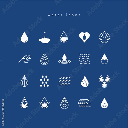 water icons set