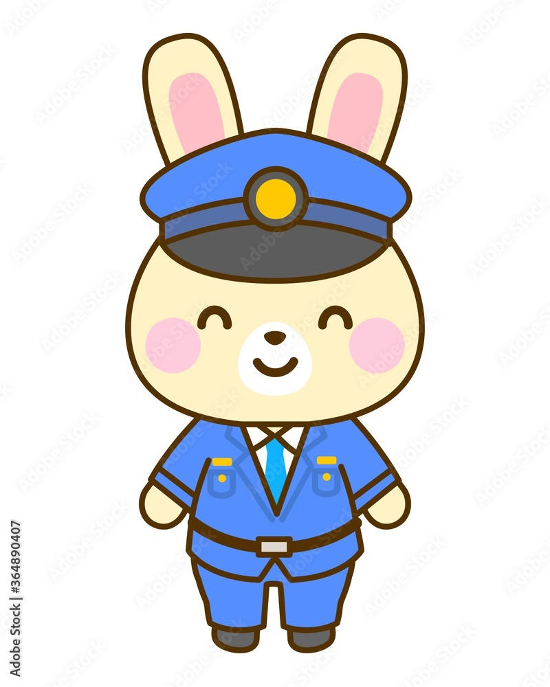Obraz premium 子供向け お巡りさんイラスト 笑顔