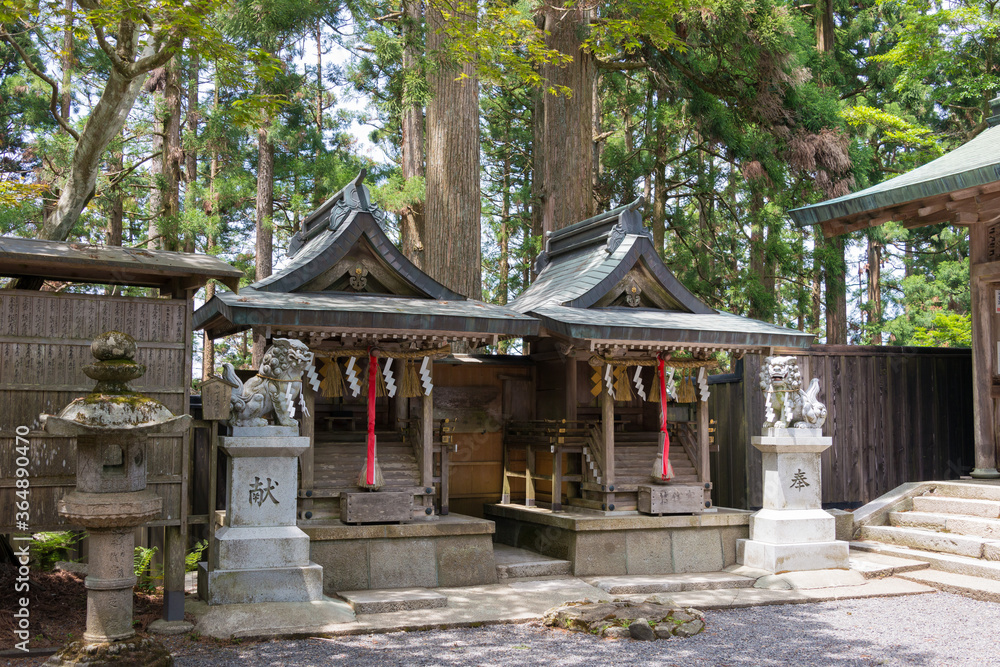 Atago Shrine on Mt. Atago in Kyoto, Japan. Atago Shrine is a Shinto shrine on Mount Atago, the northwest of Kyoto, Japan.