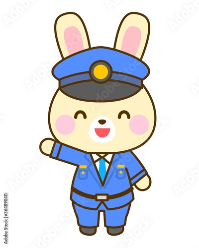 子供向け　お巡りさんイラスト　笑顔