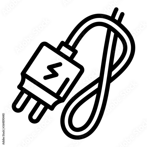 Electronic cigarette charger icon. Outline electronic cigarette charger vector icon for web design isolated on white background