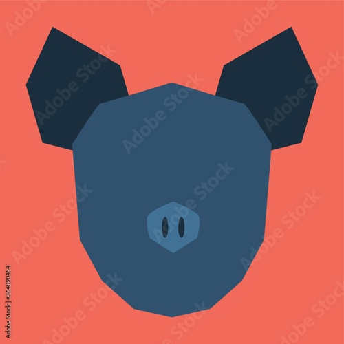 silhouette of pig face