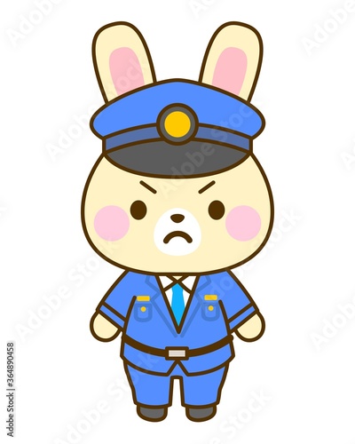 子供向け　お巡りさんイラスト　怒る