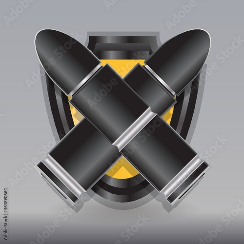 A crossed bullets with shield.