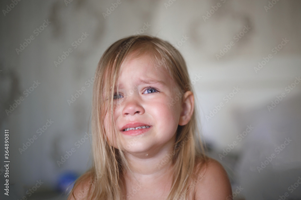 small girl crying