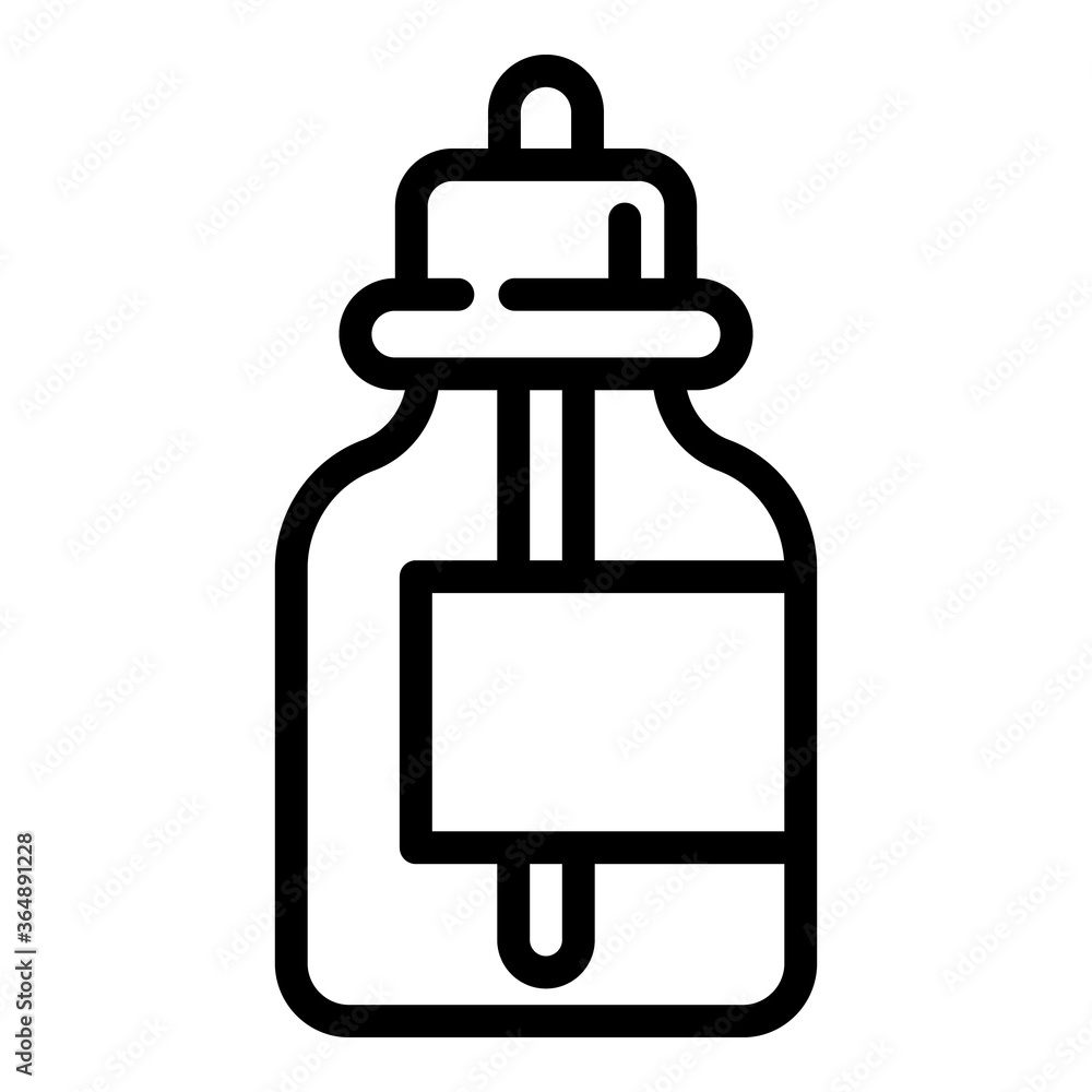Toxic liquid e cigarette bottle icon. Outline toxic liquid e cigarette bottle vector icon for web design isolated on white background Toxic liquid e cigarette bottle icon. Outline toxic liquid e cigarette bottle vector icon for web design isolated on white background