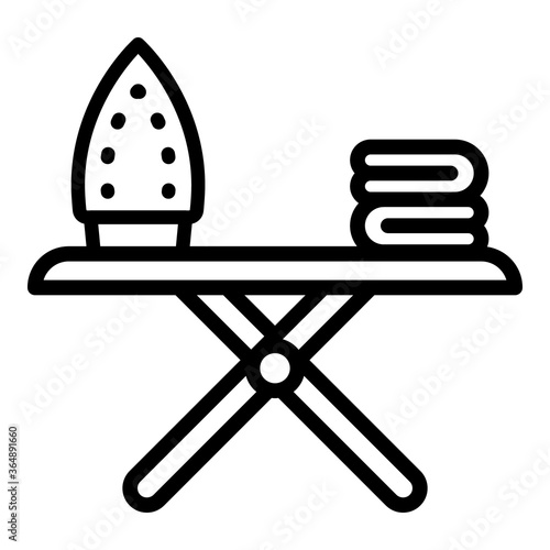 Home iron board icon. Outline home iron board vector icon for web design isolated on white background