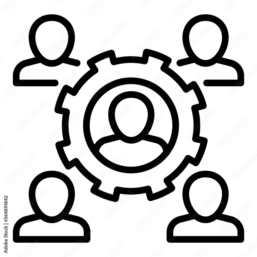 Gear system cohesion icon. Outline gear system cohesion vector icon for web design isolated on white background Gear system cohesion icon. Outline gear system cohesion vector icon for web design isolated on white background