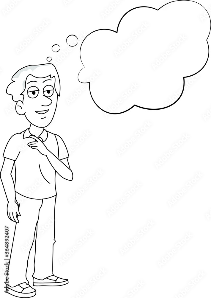 hand drawn artwork of a Person man thinking hand drawn artwork of a Person man thinking