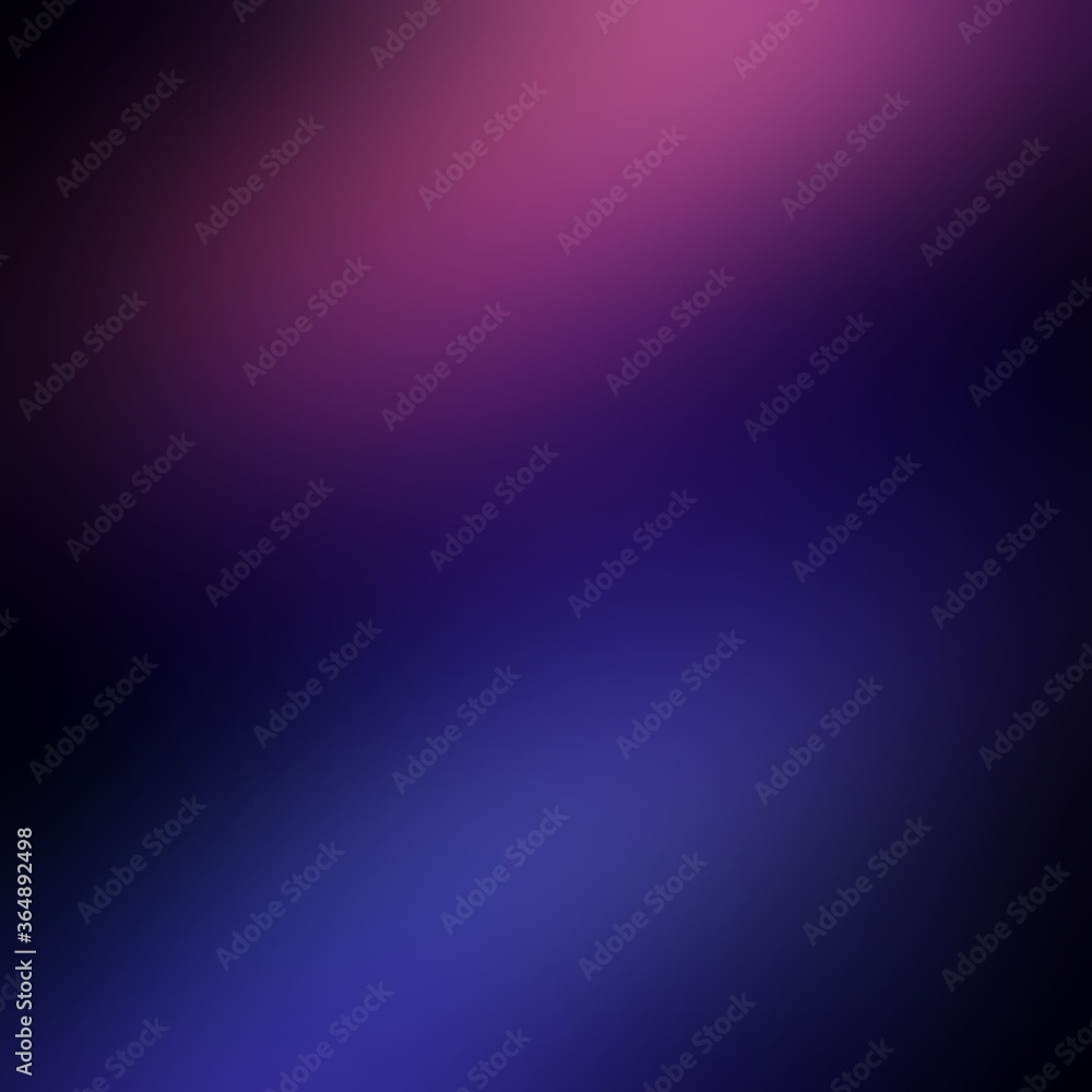 Blue pink blur spotlights pattern on black background.