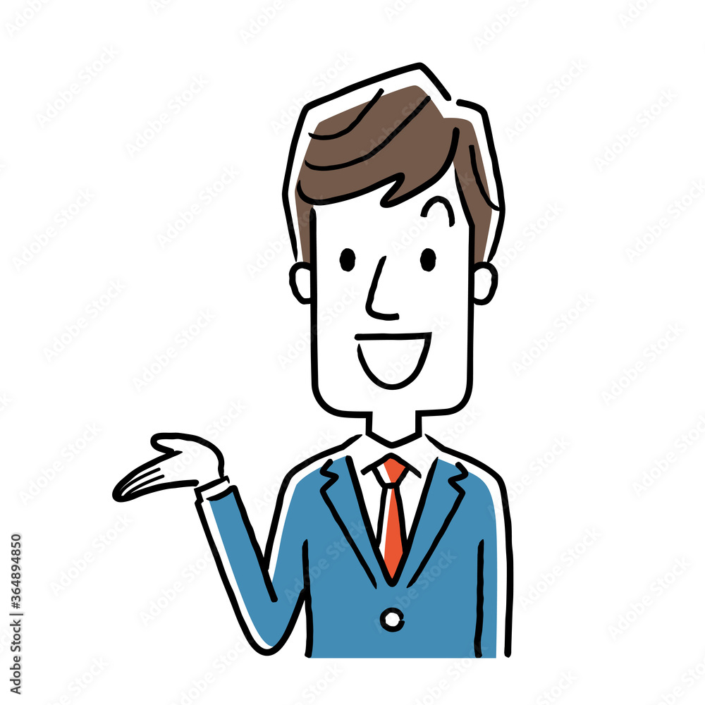Vector illustration material: businessman explaining, explaining