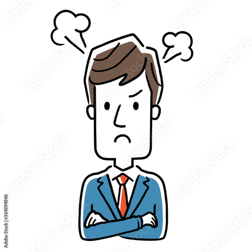 Vector illustration material: angry young business man