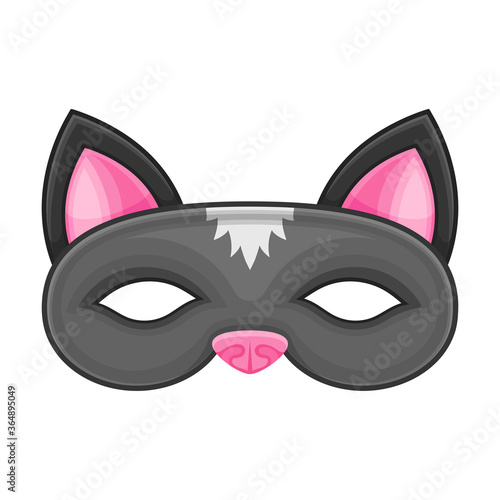 Cat Mask as Carnival or Party Attribute Vector Illustration