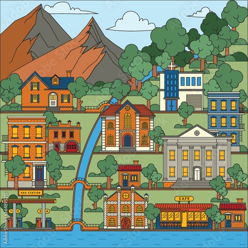 town at the countryside