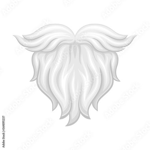 White Beard as Carnival or Party Attribute Vector Illustration