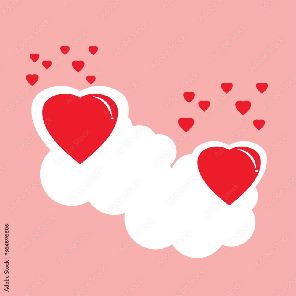 hearts on clouds
