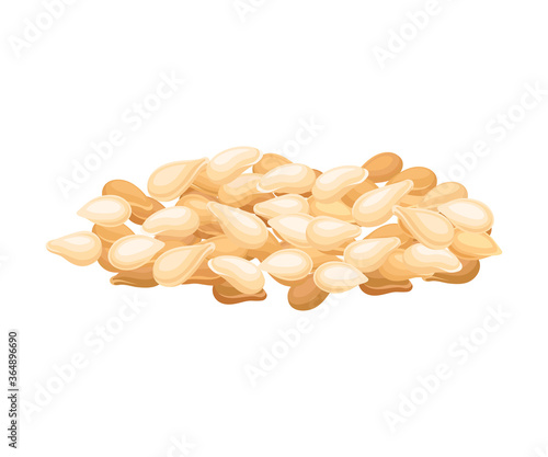 Pile of Cereals or Grain Crops Dry Seeds Vector Illustration