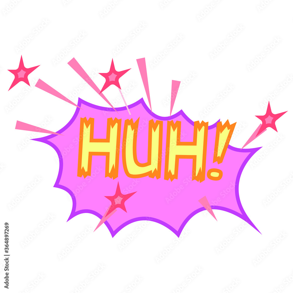 Comic Speech Chat Bubble Pop Art Style Huh Expression Text Icon Vector Comic Speech Chat Bubble Pop Art Style Huh Expression Text Icon Vector