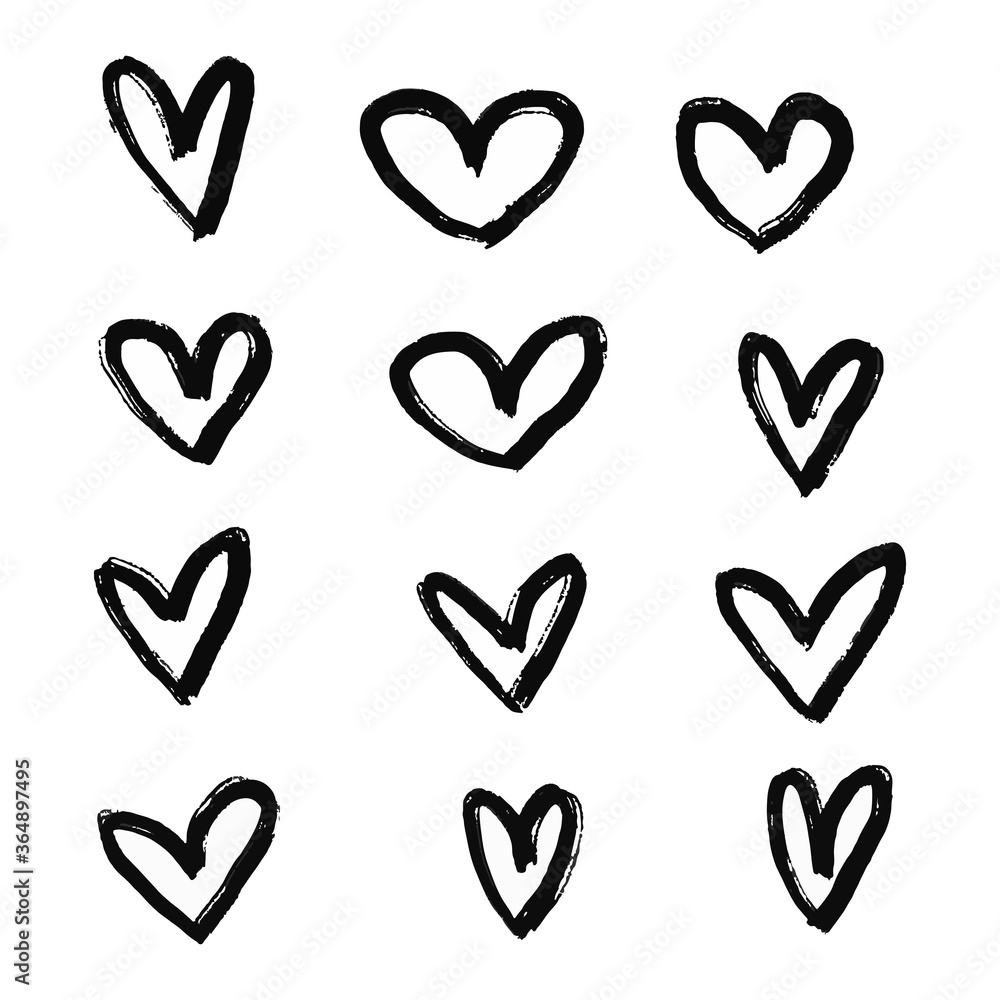 Heart doodles. Hand drawn hearts. Design elements for Valentine's day. Vector EPS 10. Heart doodles. Hand drawn hearts. Design elements for Valentine's day. Vector EPS 10.