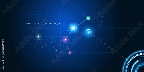 HUD technology vector abstract background. Artificial intelligence, big data