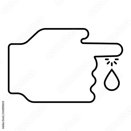 finger blood drop icon vector