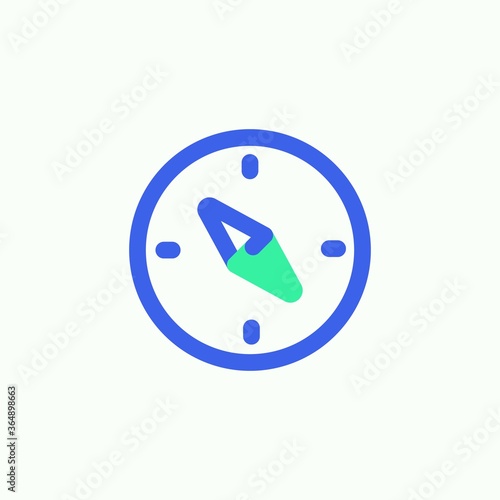 Free Download Navigation, compass icon vector, filled flat sign, Compass bicolor pictogram, green and blue colors. Symbol, logo illustration - GFXLoad