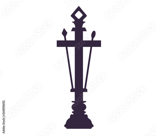 Catholic christian religious cross with ornament vector icons.