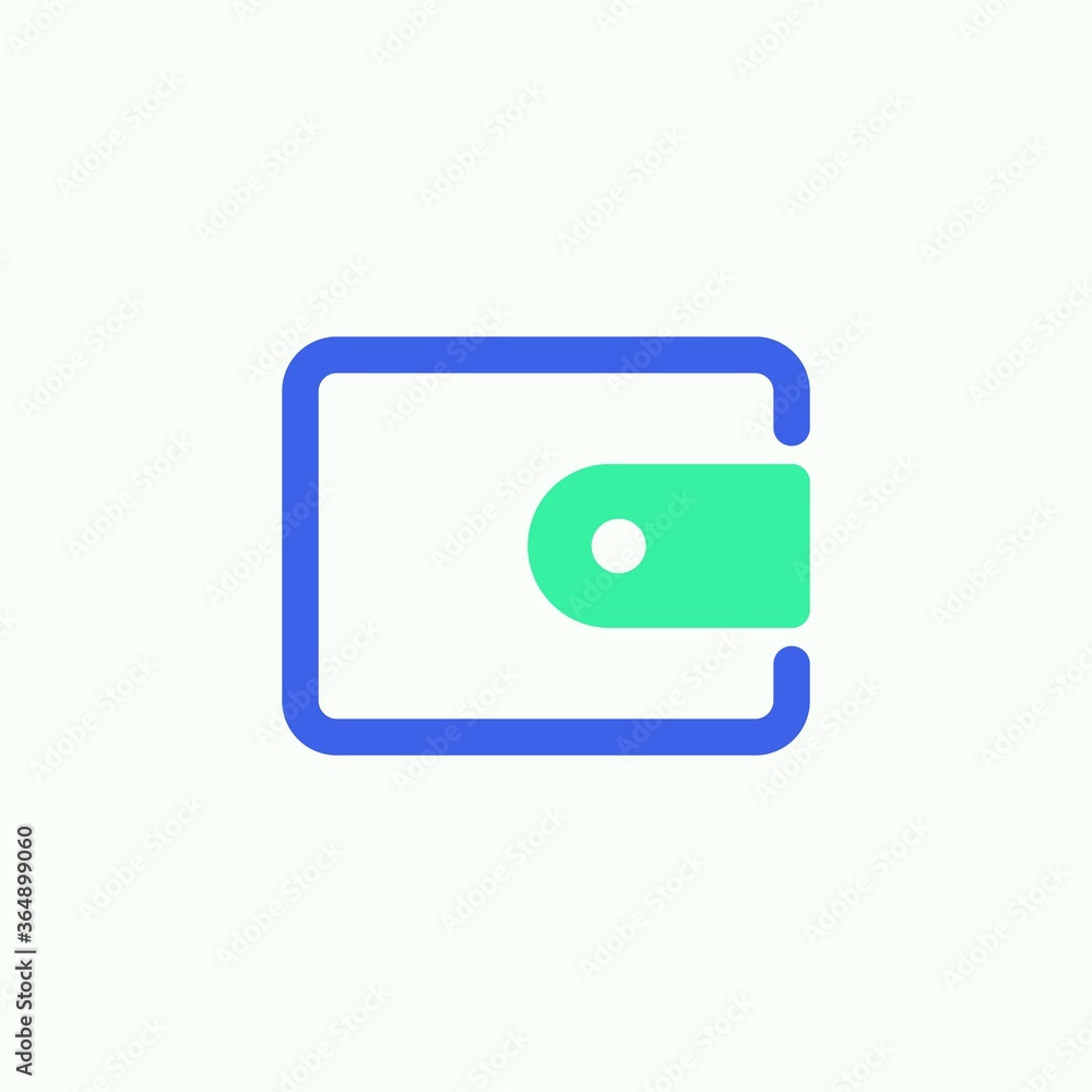 Purse icon vector, filled flat sign, Money wallet bicolor pictogram, green and blue colors. Symbol, logo illustration Purse icon vector, filled flat sign, Money wallet bicolor pictogram, green and blue colors. Symbol, logo illustration