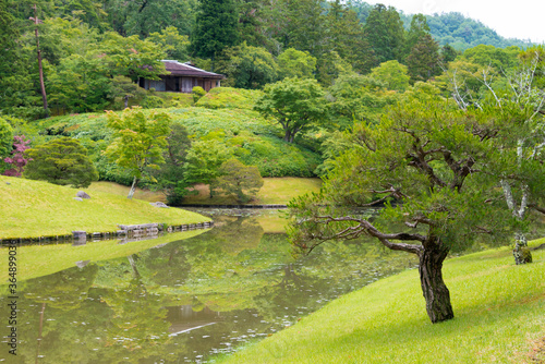 Upper Garden at Shugakuin Imperial Villa (Shugakuin Rikyu) in Kyoto, Japan. It was originally constructed by the retired Emperor Go-Mizunoo, construction completed in 1659. photo