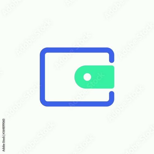 Purse icon vector, filled flat sign, Money wallet bicolor pictogram, green and blue colors. Symbol, logo illustration