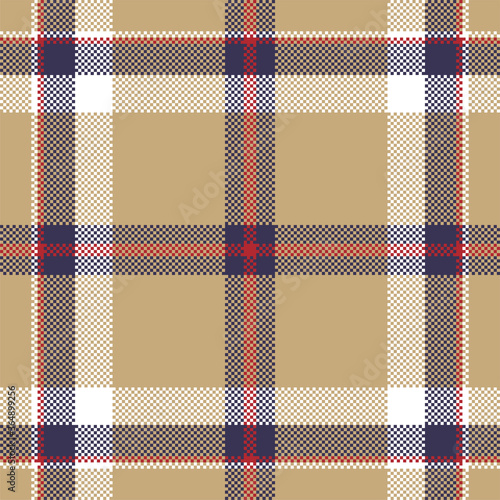 Pixel background vector design. Modern seamless pattern plaid. Square texture fabric. Tartan scottish textile. Beauty color madras ornament.