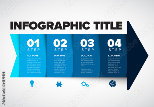 Vector progress four steps template