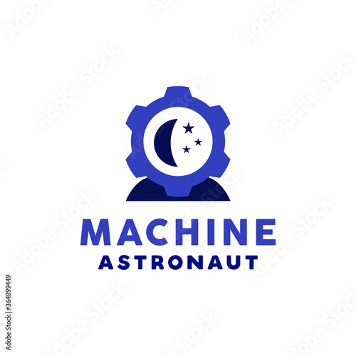 Machine Astronaut Spaceship Logo Vector With Technology Concept For Company