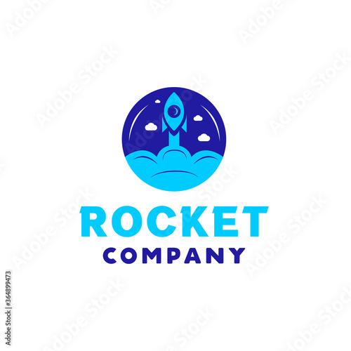 Rocket Cosmos Space Travel Technology Logo Vector Spaceship Innovation Astronaut