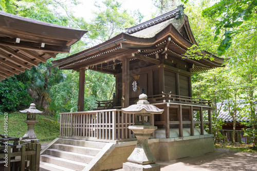 Iwashimizu Hachimangu Shrine in Yawata, Kyoto, Japan. The Shrine was founded in 859. photo