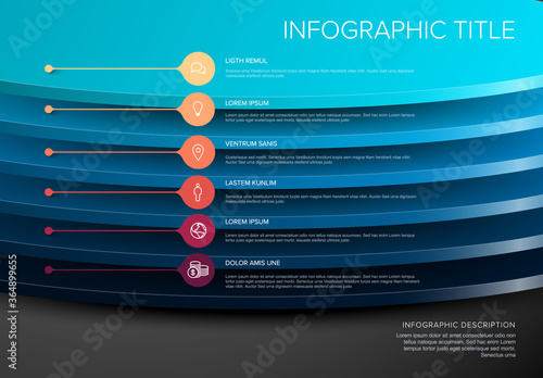 Vector Infographic round layers desks template