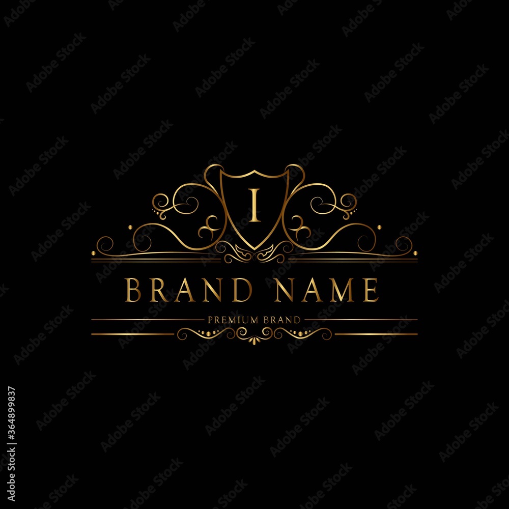 I premium luxury gold monogram logo. I letter logo. I monogram luxury gold logo. I premium luxury gold monogram logo. I letter logo. I monogram luxury gold logo.