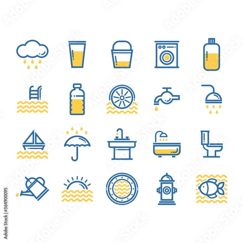 assorted water icons set
