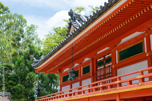 Iwashimizu Hachimangu Shrine in Yawata, Kyoto, Japan. The Shrine was founded in 859. It is National Treasures of Japan. photo