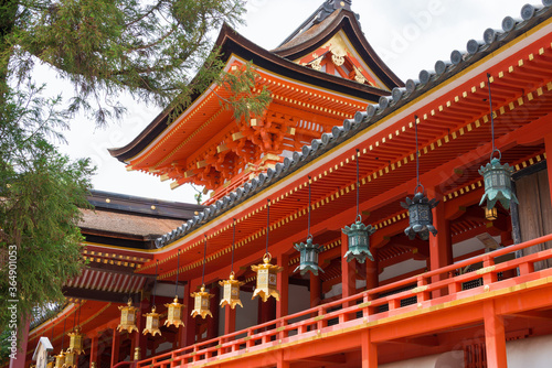 Iwashimizu Hachimangu Shrine in Yawata  Kyoto  Japan. The Shrine was founded in 859. It is National Treasures of Japan.