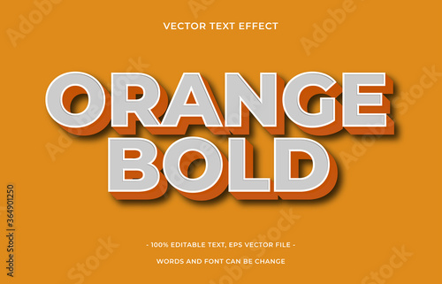 Orange Bold editable text effect