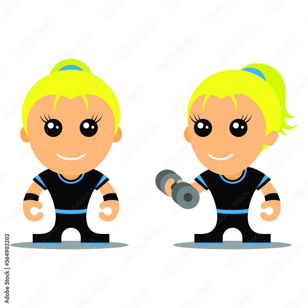 Funny Fitness illustration vector Funny Fitness illustration vector