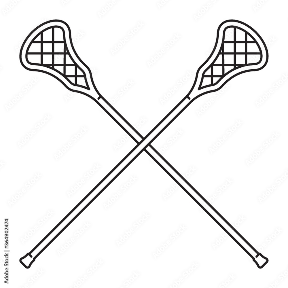 crossed lacrosse stick