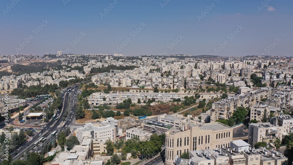 North Jerusalem romema,geula,sanhedria,ba ilan,  neighbourhood, Aerial view, ISrael