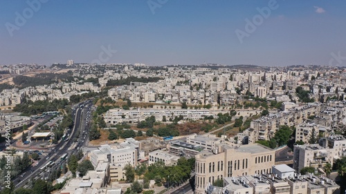 North Jerusalem romema,geula,sanhedria,ba ilan,  neighbourhood, Aerial view, ISrael © ImageBank4U