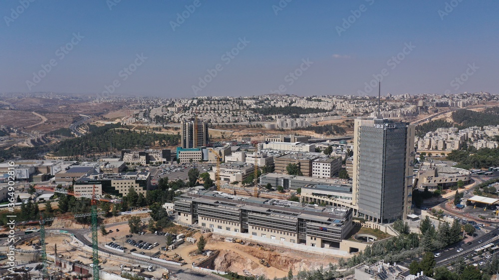 Fototapeta premium Jerusalem Hi tech Park And Romema neighbourhood, Aerial View