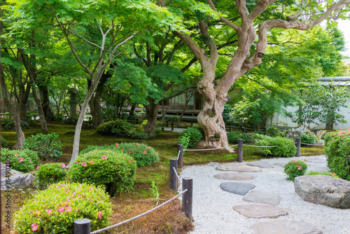 Enko-ji Temple in Kyoto  Japan. Enko-ji Temple was originally founded in 1601  as the site of the Rakuyo School by Tokugawa Ieyasu.