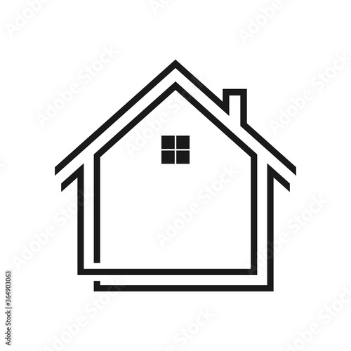 home icon logo with a minimalist line concept