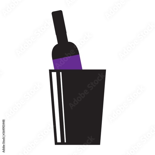 wine bottle in ice bucket